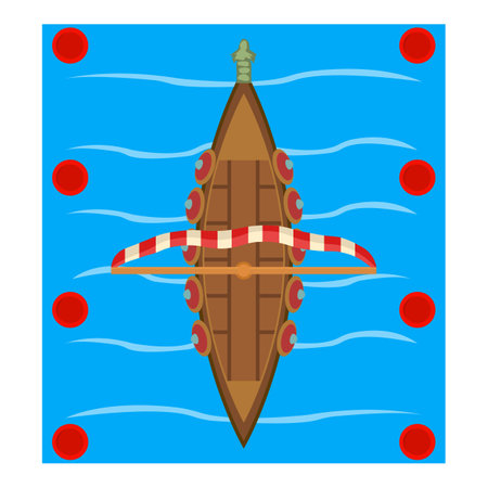 Viking ship icon, isometric styleのイラスト素材