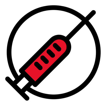 Red syringe icon. Outline red syringe icon for web design isolated on white backgroundの写真素材