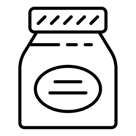 Jelly jam jar icon. Outline jelly jam jar icon for web design isolated on white backgroundの写真素材