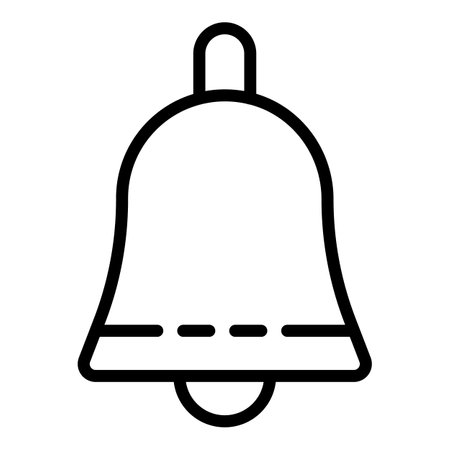 School bell icon. Outline school bell icon for web design isolated on white backgroundの写真素材