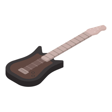 Electric guitar icon. Isometric of electric guitar icon for web design isolated on white backgroundの写真素材