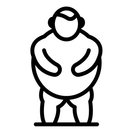 Man obesity icon. Outline man obesity icon for web design isolated on white backgroundの写真素材
