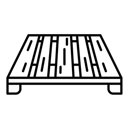 Industrial pallet icon. Outline industrial pallet icon for web design isolated on white backgroundの写真素材