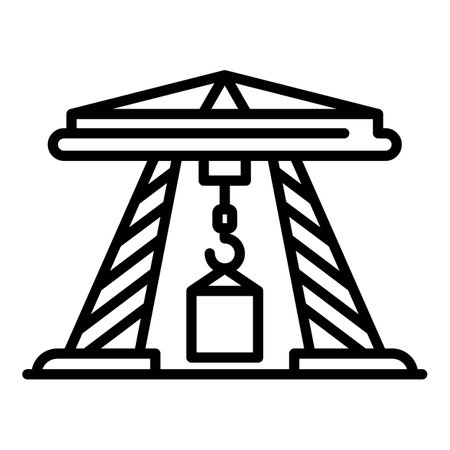 Sea port crane icon. Outline sea port crane icon for web design isolated on white backgroundの写真素材