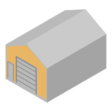 Closed hangar icon. Isometric of closed hangar icon for web design isolated on white backgroundの写真素材