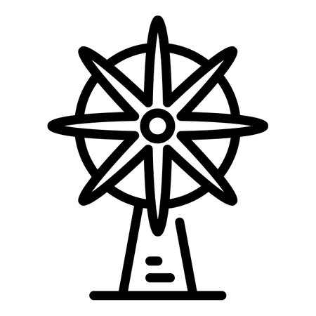 Rotating table fan icon. Outline rotating table fan icon for web design isolated on white backgroundの写真素材