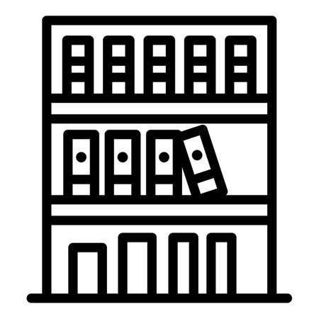 Case history folders icon. Outline case history folders icon for web design isolated on white backgroundの写真素材