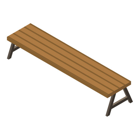 Public bench icon. Isometric of public bench icon for web design isolated on white backgroundの写真素材