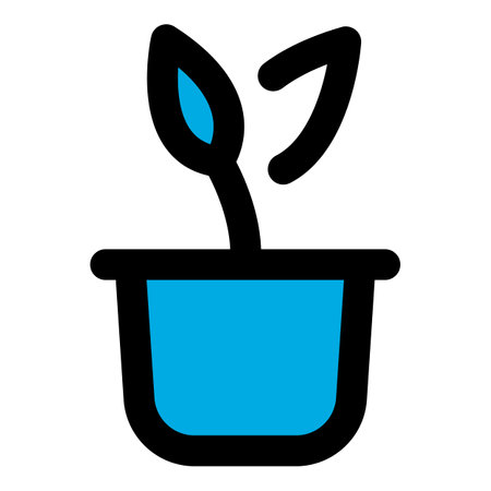 Plant pot icon. Outline plant pot icon for web design isolated on white backgroundの写真素材