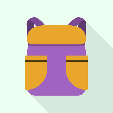 Backpack icon. Flat illustration of backpack icon for web designの写真素材