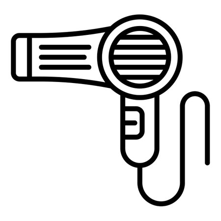 Hair dryer icon. Outline hair dryer icon for web design isolated on white backgroundの写真素材