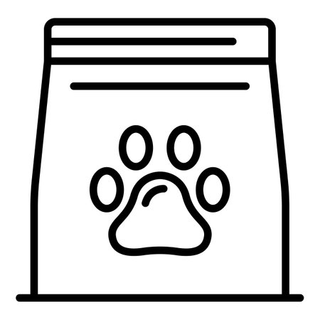 Pet food package icon. Outline pet food package icon for web design isolated on white backgroundの写真素材