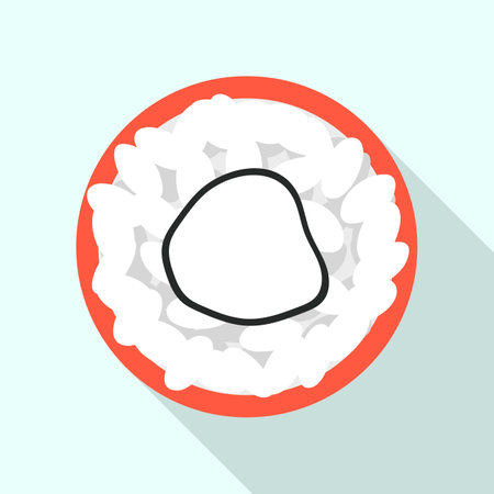 Top view sushi icon. Flat illustration of top view sushi icon for web designの写真素材