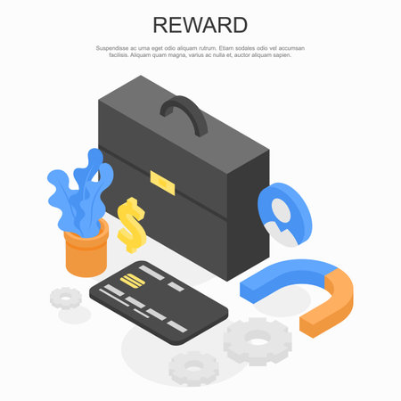 Reward concept banner. Isometric illustration of reward concept banner for web designの写真素材