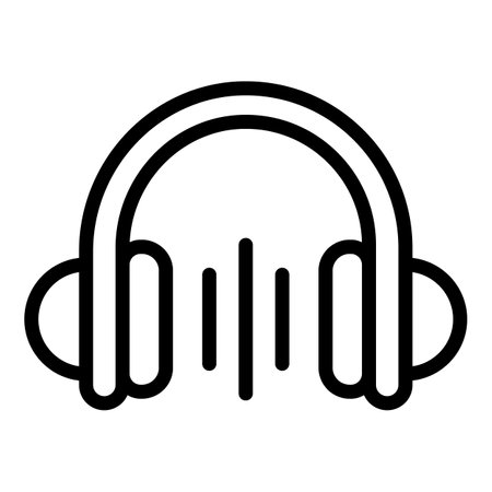 Wireless headphones icon. Outline wireless headphones icon for web design isolated on white backgroundの写真素材