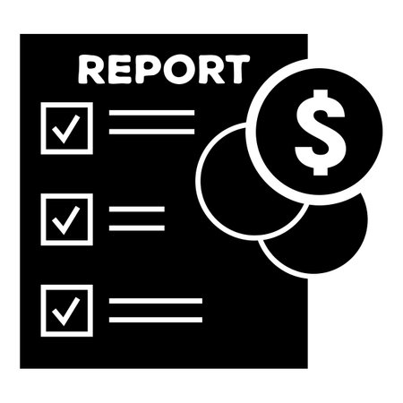 Money report icon. Simple illustration of money report icon for web design isolated on white backgroundの写真素材