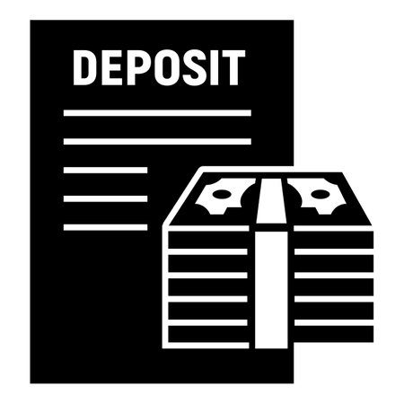 Money deposit icon. Simple illustration of money deposit icon for web design isolated on white backgroundの写真素材