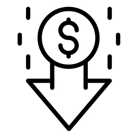 Money down icon, outline styleの写真素材