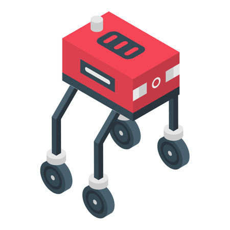Red farm robot icon, isometric styleの写真素材