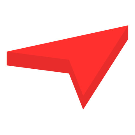Red gps arrow icon, isometric styleの写真素材
