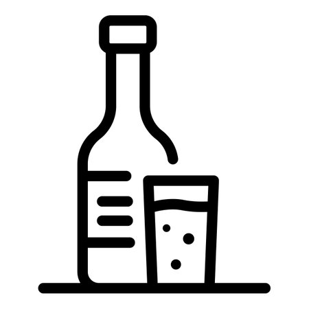 Alcohol bottle icon, outline styleの写真素材