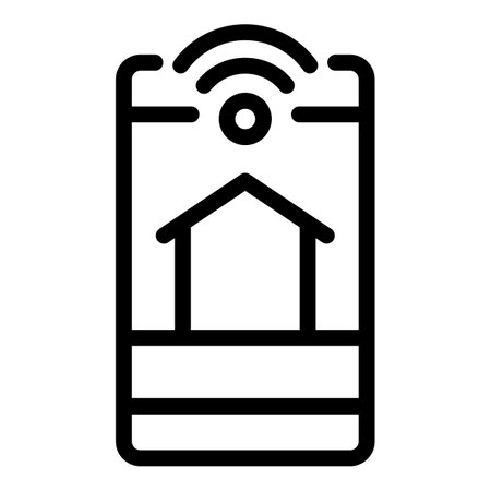 Smartphone home control icon, outline styleの写真素材