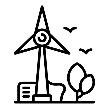 Eco wind turbine icon, outline styleの写真素材