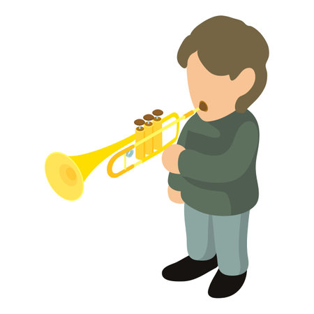 Trumpeter icon, isometric styleのイラスト素材