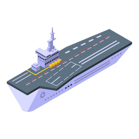 Force aircraft carrier icon, isometric styleのイラスト素材