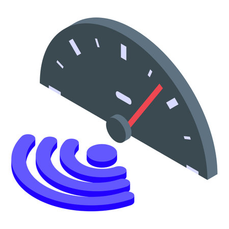Wifi test internet speed icon. Isometric of wifi test internet speed vector icon for web design isolated on white backgroundのイラスト素材