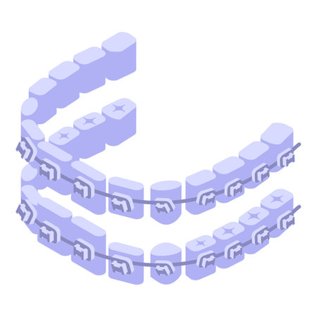 Smile tooth braces icon, isometric styleのイラスト素材