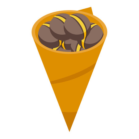 Chestnut bag icon, isometric styleのイラスト素材
