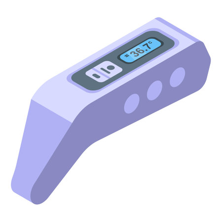 Device digital thermometer icon, isometric styleのイラスト素材