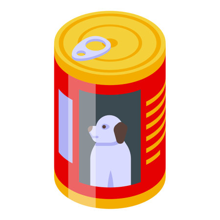 Canned dog food icon, isometric styleのイラスト素材