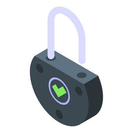 Unlock icon, isometric styleのイラスト素材
