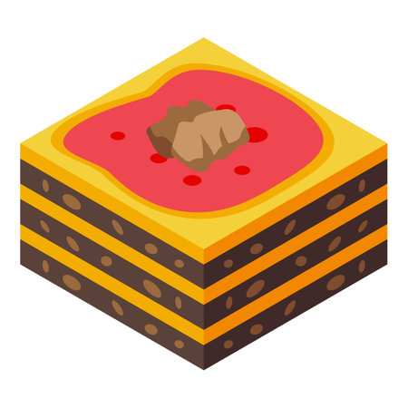 Turkish cake icon, isometric styleのイラスト素材