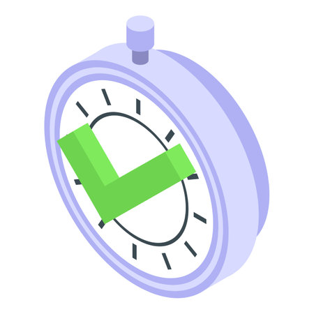 Stopwatch done icon, isometric styleのイラスト素材