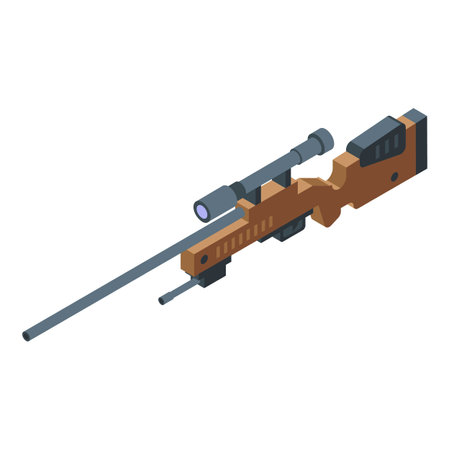 Sniper weapon icon, isometric styleのイラスト素材