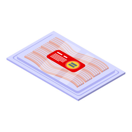 Bacon pack icon, isometric styleのイラスト素材
