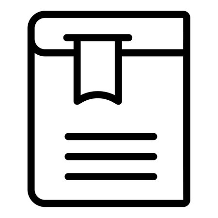 Literature book bookmark icon, outline styleのイラスト素材