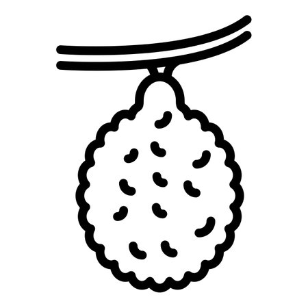 Bergamot on branch icon, outline styleのイラスト素材