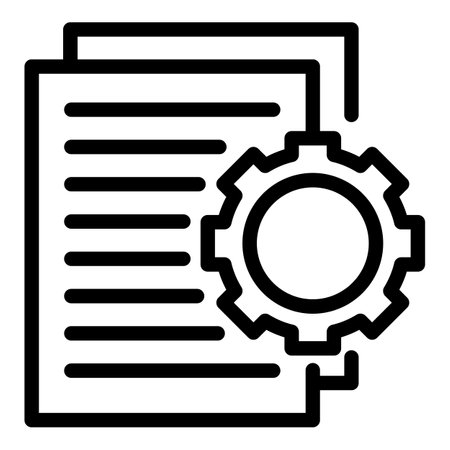 Technical interview icon, outline styleのイラスト素材