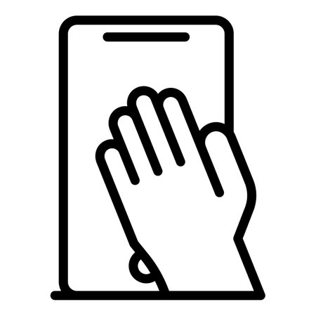 Smartphone fingerprint icon, outline styleの写真素材