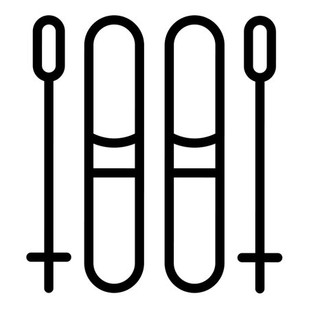 Ski equipment icon, outline styleの写真素材