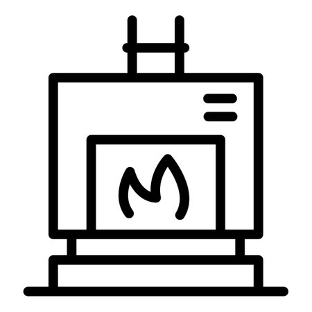 Home fireplace icon, outline styleの写真素材