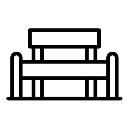 Garden bench in front icon, outline styleの写真素材