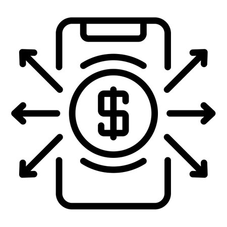 Smartphone payment icon, outline styleの写真素材