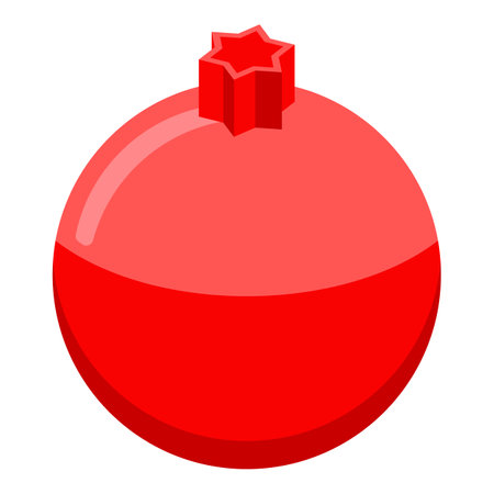 Whole pomegranate icon, isometric styleの写真素材