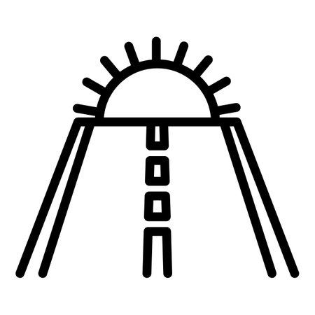 Sunrise travel road icon, outline styleの写真素材