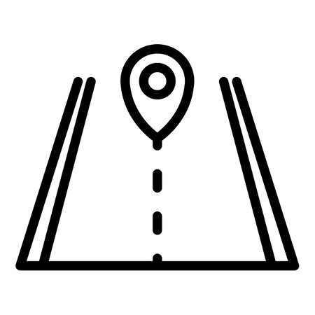 Car road location icon, outline styleの写真素材